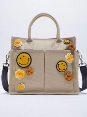 Zara Canvas bag smiley edition